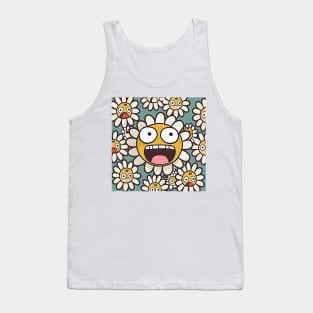 Summer Romance: Mothers Day Embrace the Season with a Colorful Daisies Flower Pattern Tank Top